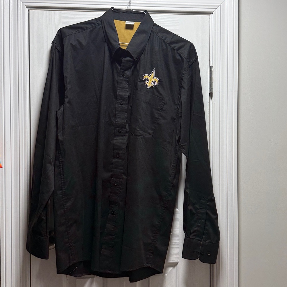 Team Apparel New Orleans Saints Button Down Shirt Black Men’s Size XL